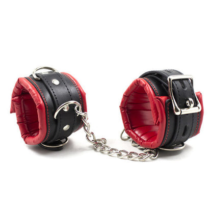 PU Leather Ankle Cuffs with Shackle Restraints