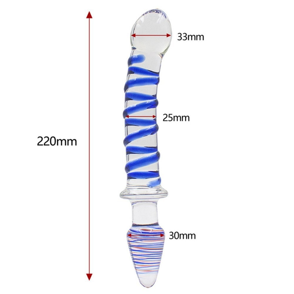 Glass Spiral Texture Dildo & Butt Plug - Pleazure