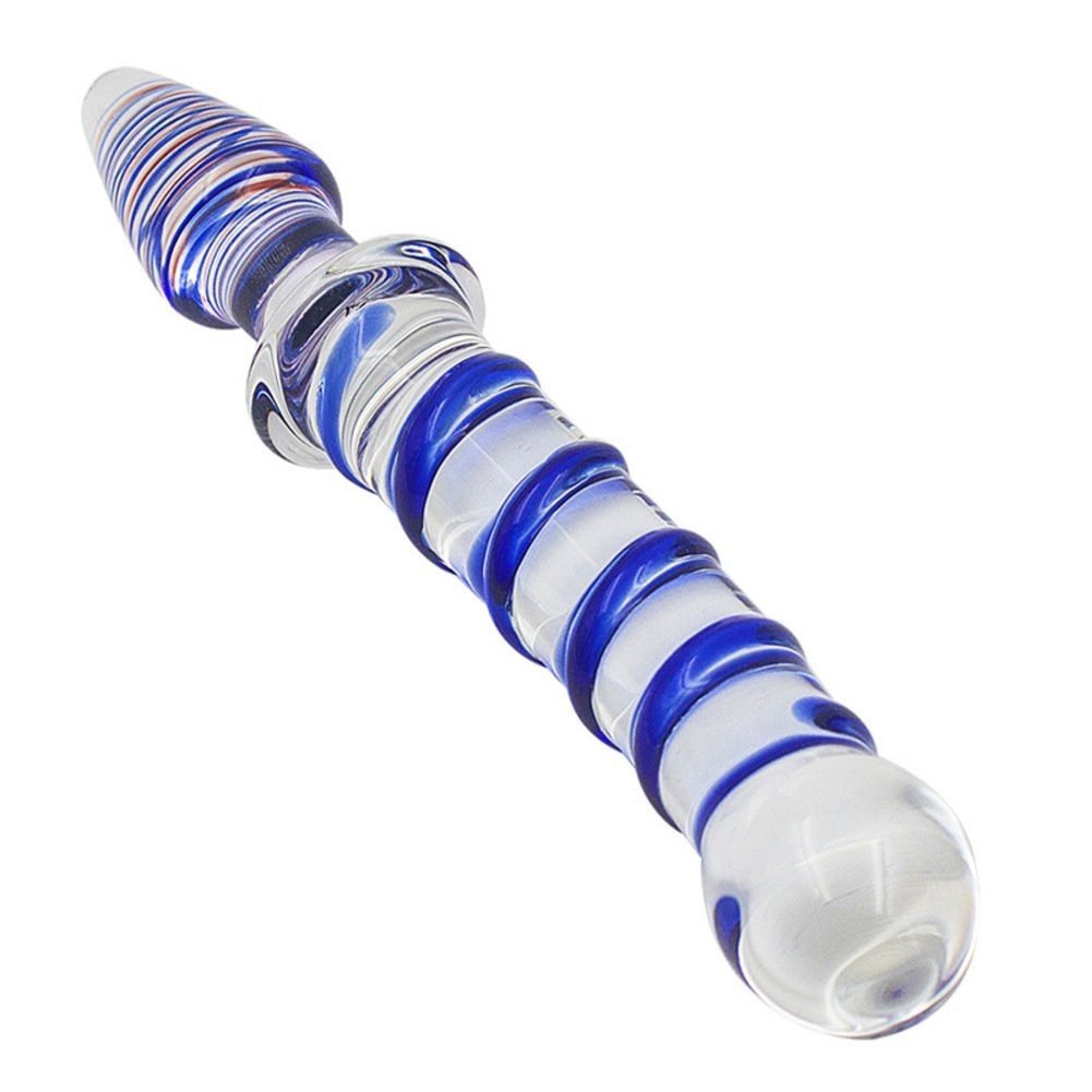 Glass Spiral Texture Dildo & Butt Plug - Pleazure