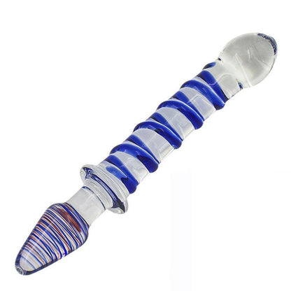 Glass Spiral Texture Dildo & Butt Plug - Pleazure