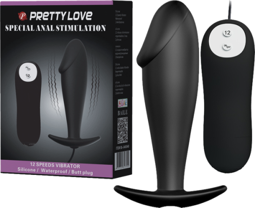 12 Speeds Vibrating Anal Penis Shape Plug Prostate Massager