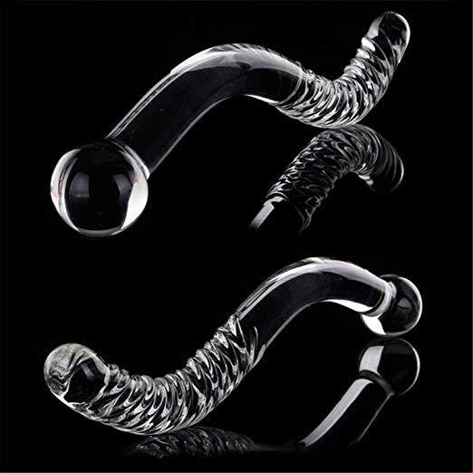 Borosilicate Curved Swirl Glass Massager