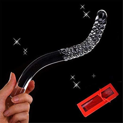 Borosilicate Curved Swirl Glass Massager