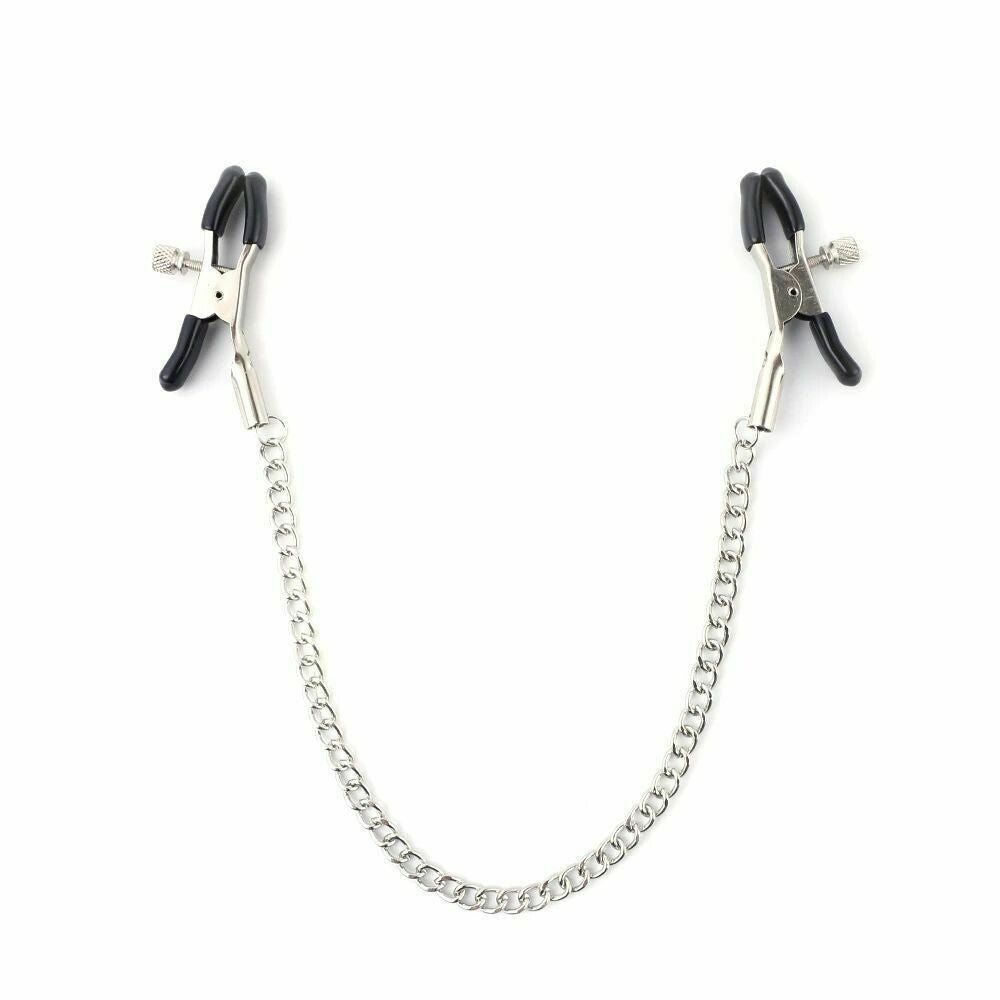 Stainless Steel Metal Chain With Nipple Clips - Pleazure