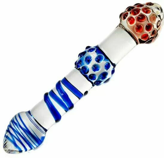 Glass Spiral Texture Dildo & Butt Plug - Pleazure