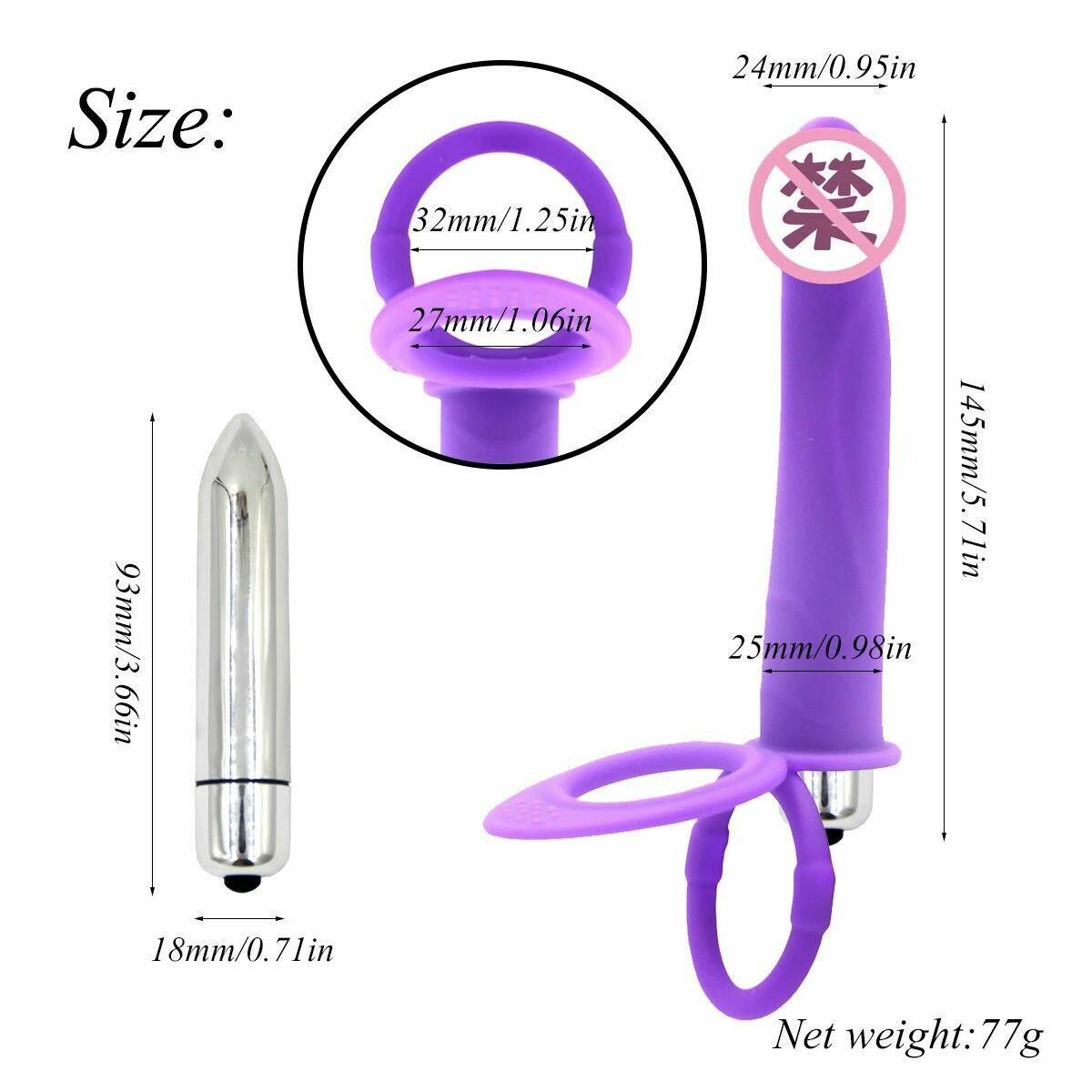 Penis & Balls Ring Double Penetration Vibrator