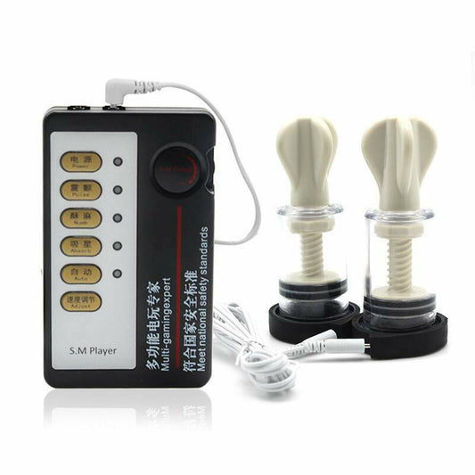 Electronic Pulse Shock Nipple Suckers Climax Stimulator