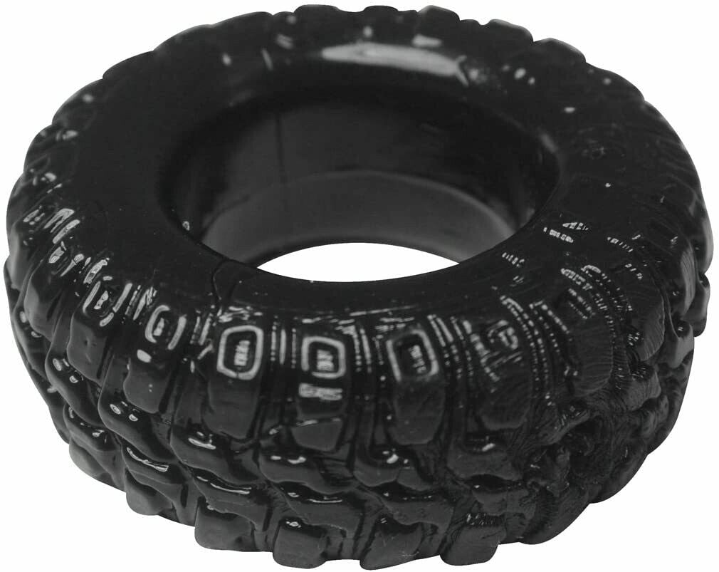 Tyre Tread Silicone Cock Ring - Black