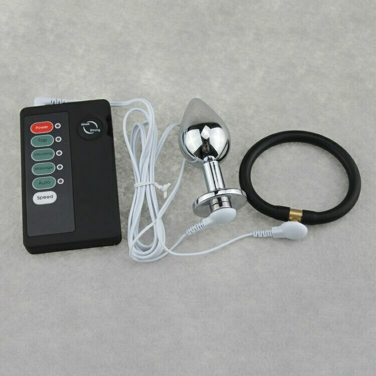 Electronic Pulse Shock Anal Butt Plug and Cockring Combo