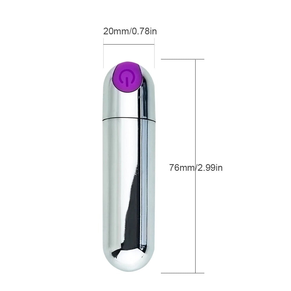 USB Charging 10 Speed Silver Vibrating Sex Bullet - Pleazure