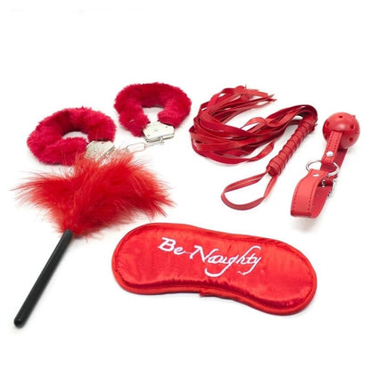 5Pcs Be Naughty Red BDSM Set