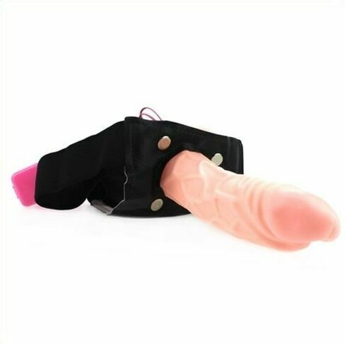 Harness, Hollow Strap On Vibrating Realistic Dildo - Pleazure