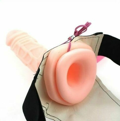 Harness, Hollow Strap On Vibrating Realistic Dildo - Pleazure