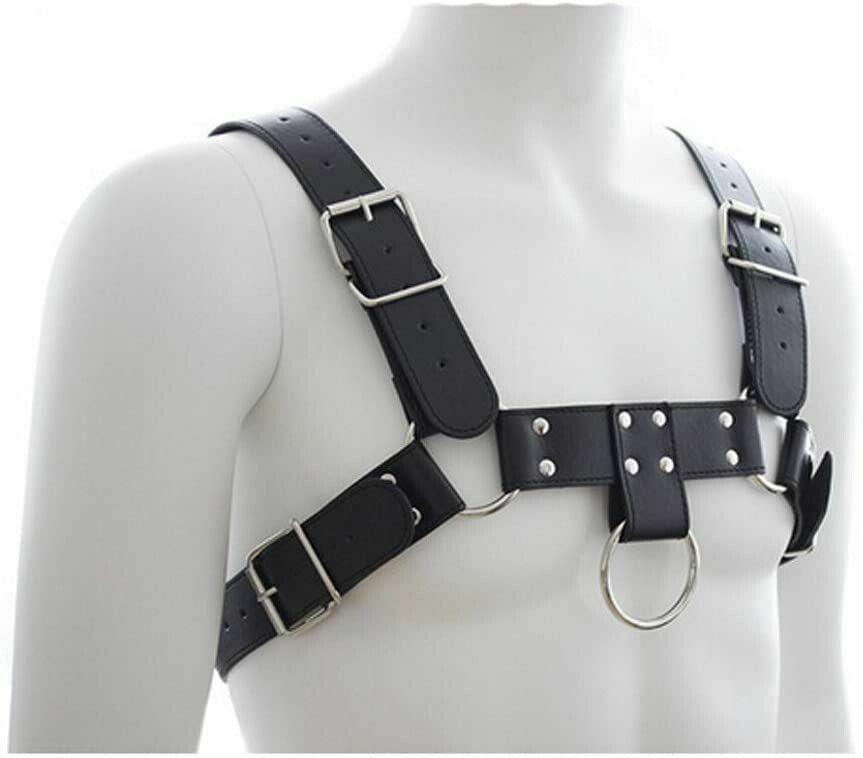 PU Leather Upper Body Male Harness