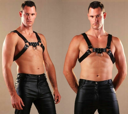 PU Leather Upper Body Male Harness