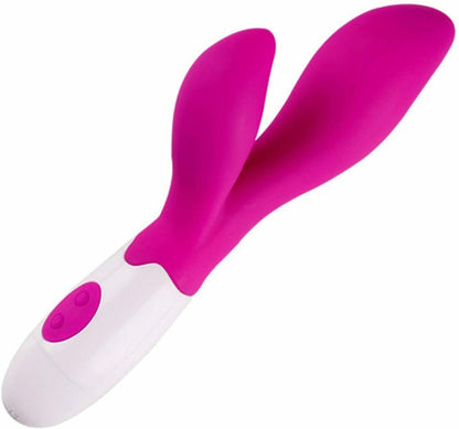 30 Speed Silicone G-spot Vibrator With Clit Stimulation Body Massager - Pleazure