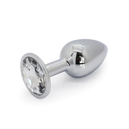 Stainless Steel Jewel Butt Plug + Vibrating Bullet Combo (S) - Pleazure