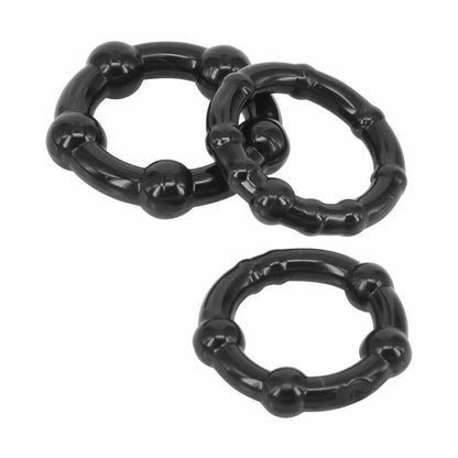 Stay Hard Erection Enhancer 3-Pack Black Cock Rings