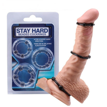 Stay Hard Erection Enhancer 3-Pack Clear Cock Rings