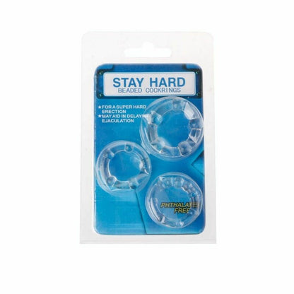 Stay Hard Erection Enhancer 3-Pack Clear Cock Rings