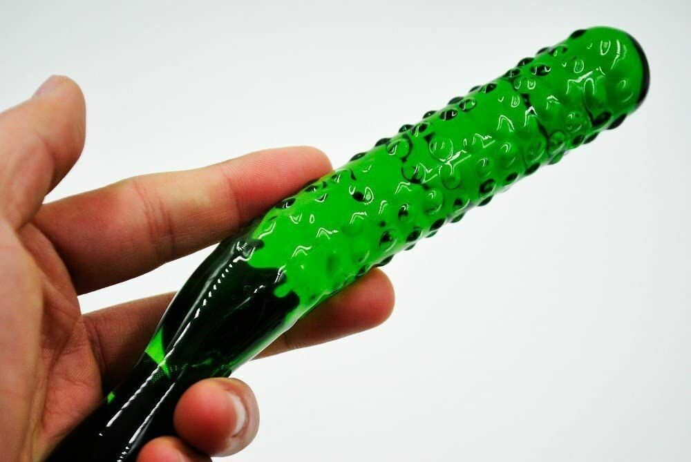 Glass Cucumber Dildo Wand - Pleazure