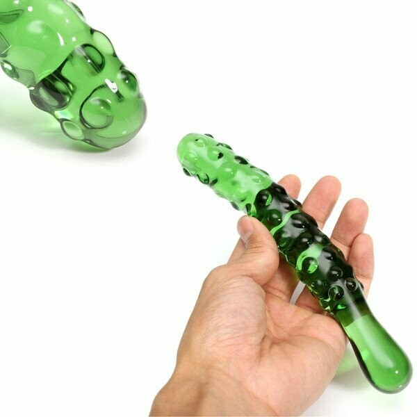 Glass Cucumber Dildo Wand - Pleazure