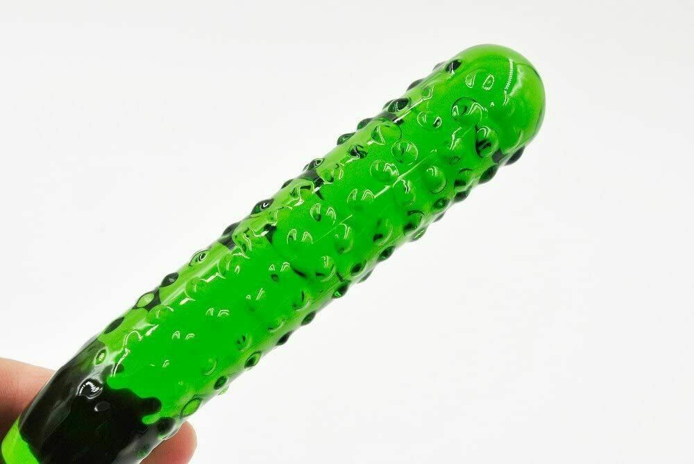 Glass Cucumber Dildo Wand - Pleazure