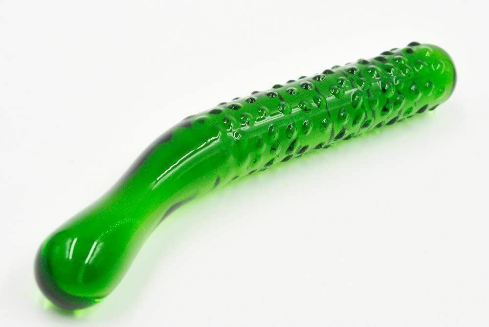 Glass Cucumber Dildo Wand - Pleazure