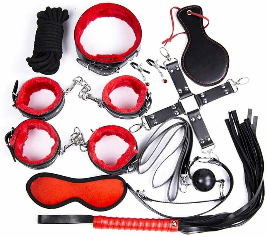 10pcs Bondage Sex Kit Passionate Red