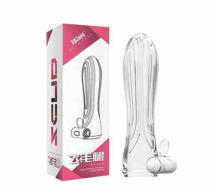 Vibrating Stretchy Ergonomic Penis Enhancer Sleeve - Scud