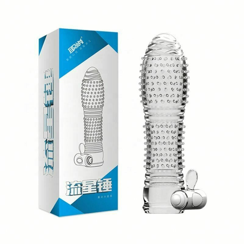 Vibrating Stretchy Ergonomic Penis Enhancer Sleeve - Bumpy