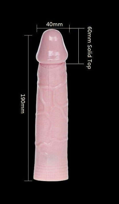 Large 19cm Penis Enlarger Extender Sleeve With Solid Top