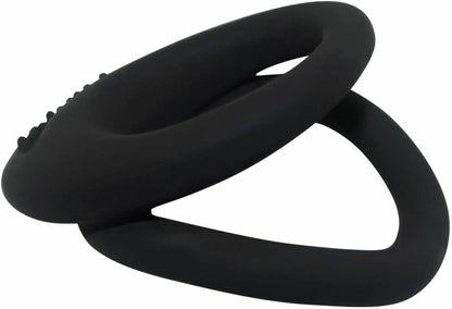 Black Silicone Dual Cock Rings