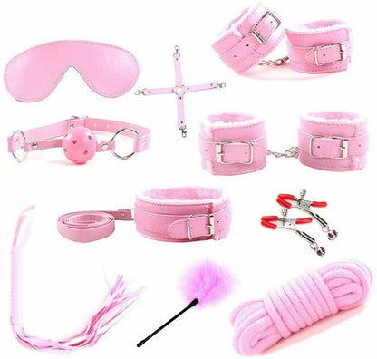 10pcs SM Bondage Roleplay Sex Kit Pink