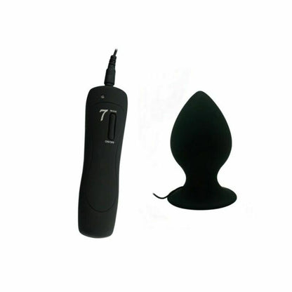 Aphrodisia Large 7-Speed Black Silicone Vibrating Anal Plug