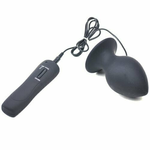 Aphrodisia Large 7-Speed Black Silicone Vibrating Anal Plug