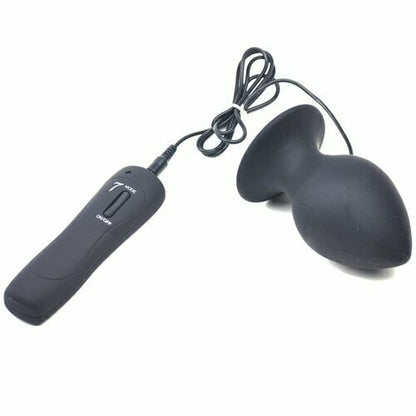 Aphrodisia Large 7-Speed Black Silicone Vibrating Anal Plug