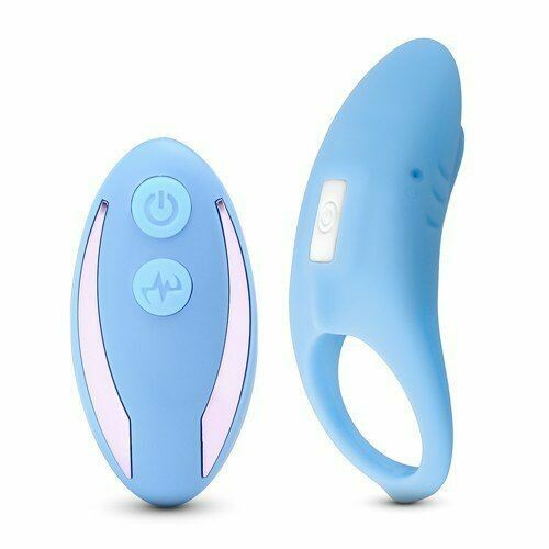 Silicone Vibrating Cock Ring Shark Rechargeable Remote Control