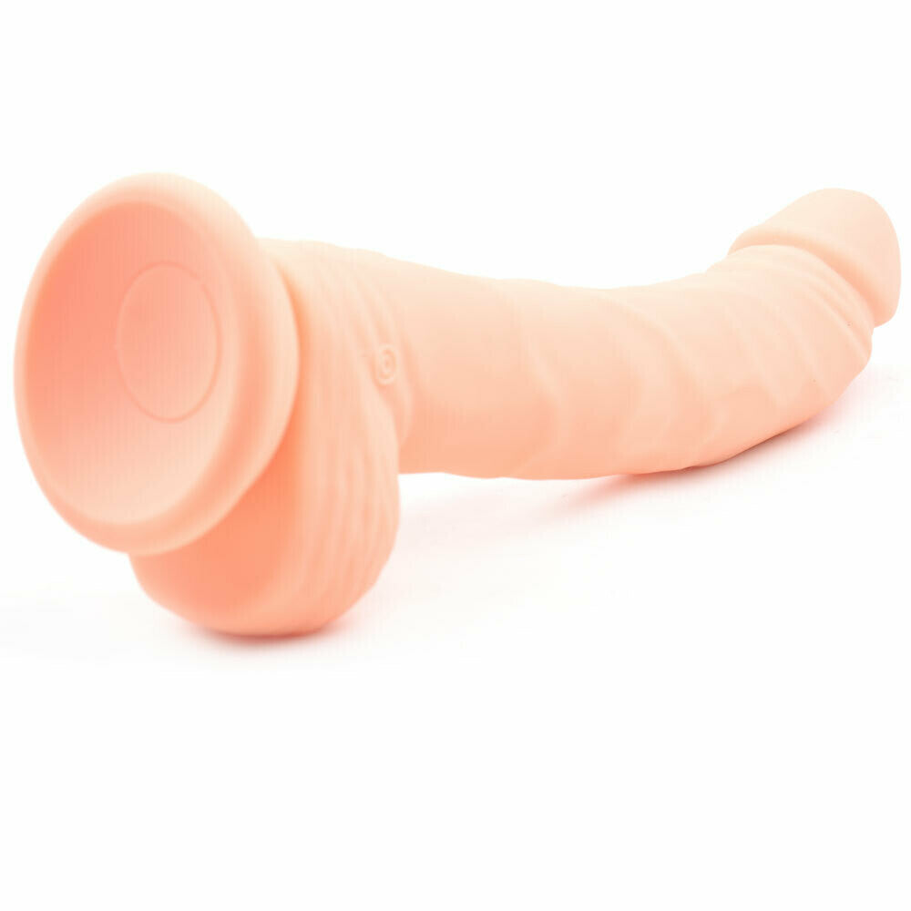 Big Rechargeable 10 Speed Realistic Silicone Vibrating and Rotating Dildo - Pleazure