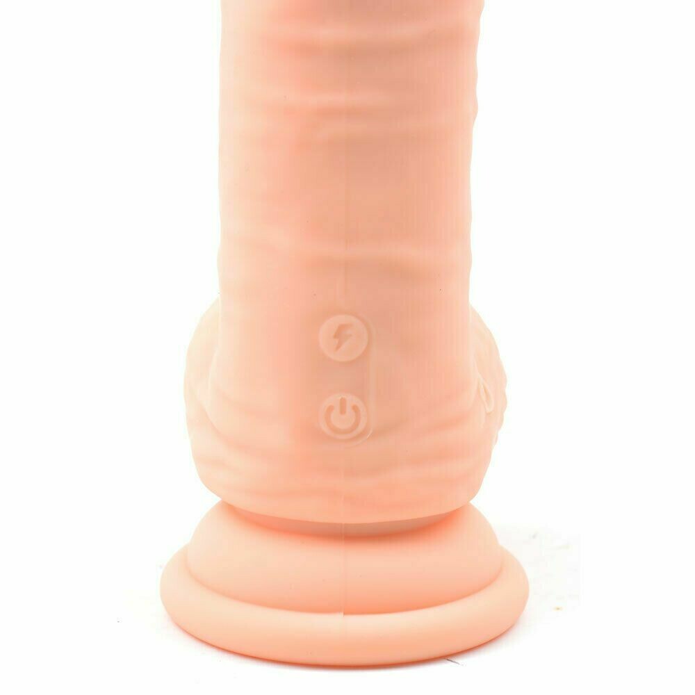 Realistic Rechargeable 10 Speed Silicone Vibrating and Rotating Dildo - Pleazure