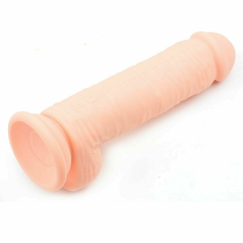 Realistic Rechargeable 10 Speed Silicone Vibrating and Rotating Dildo - Pleazure