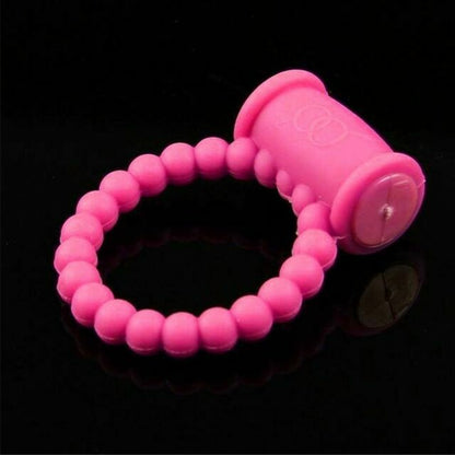 Beaded Silicone Vibrating Cock Ring with on/off switch