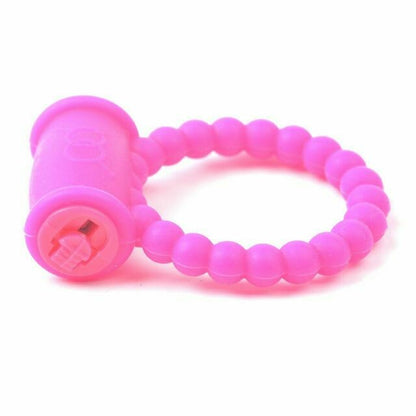 Beaded Silicone Vibrating Cock Ring with on/off switch