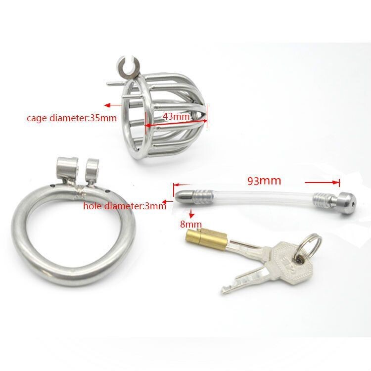 Stainless Steel Chastity Device Stealth lock Curved Ring