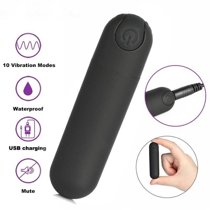 10 Speed Rechargeable Vibrating Sex Bullet - Pleazure