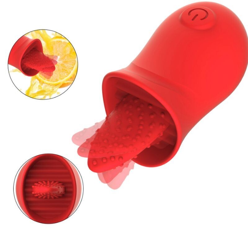 Silicone Rechargeable Cup Shape Vibrator with Tongue - Pleazure