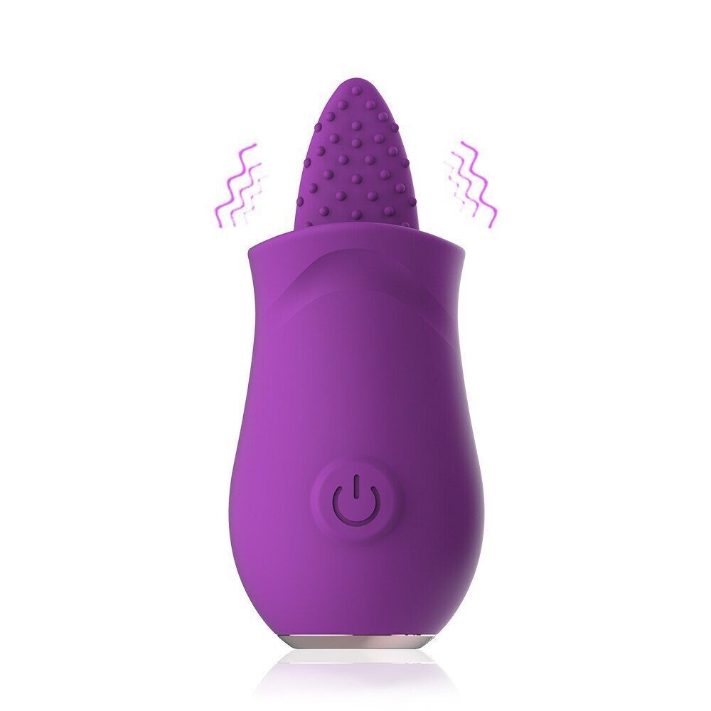 Silicone Rechargeable Cup Shape Vibrator with Tongue - Pleazure