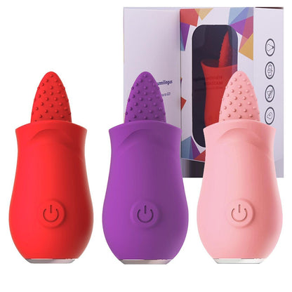 Silicone Rechargeable Cup Shape Vibrator with Tongue - Pleazure