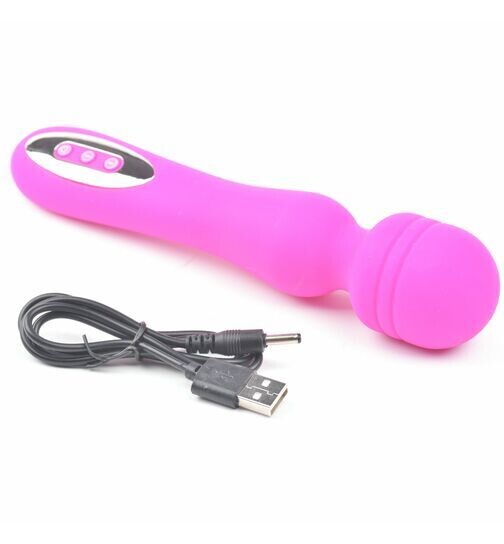 Silicone Rechargeable 12 Speed Wand Massager - Pleazure