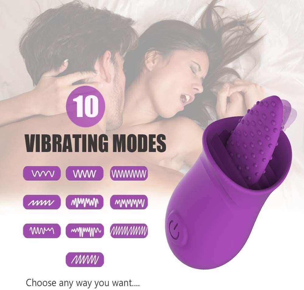 Silicone Rechargeable Cup Shape Vibrator with Tongue - Pleazure